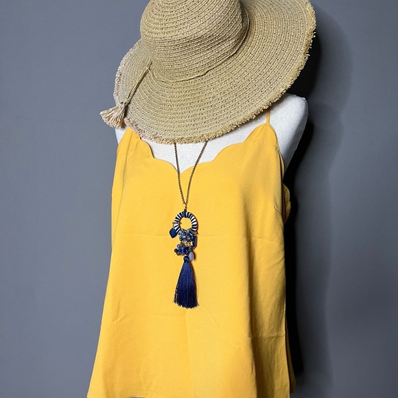 J.Crew Women's Scalloped Crepe Cami size 12 Yellow - Picture 8 of 8